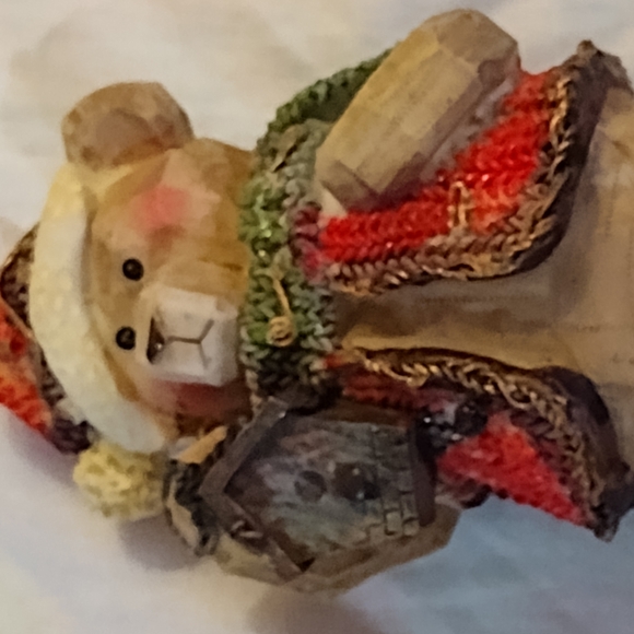 Festive Bear Figurine with Red and Brown Accents - Picture 7 of 7